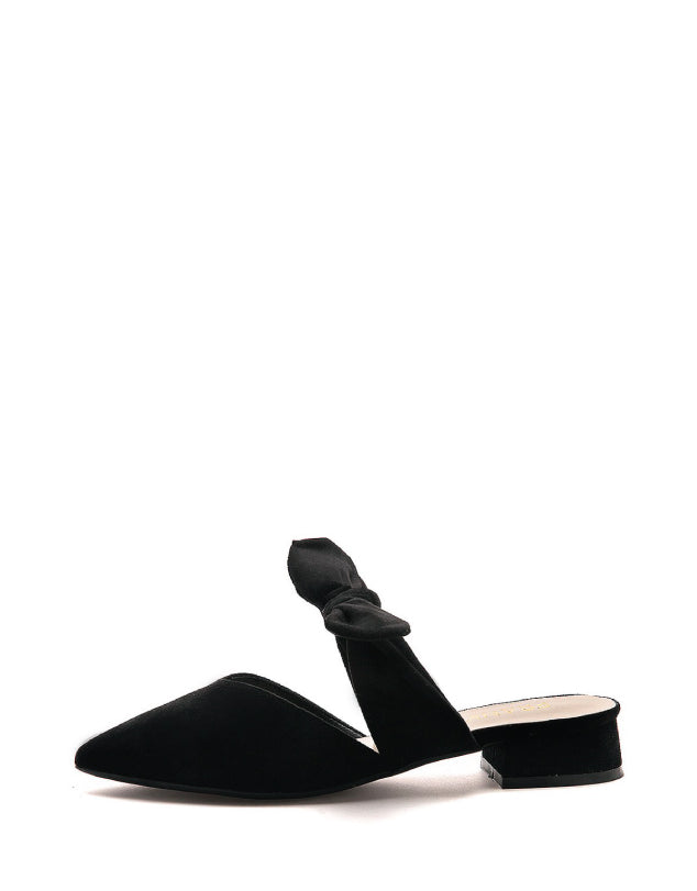 Zapato tipo slipper de tacón bajo y ancho en negro | Laila